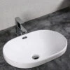 Lavabo Da Appoggio Maira 59,5x41 H19 In Ceramica Bianco Lucido