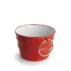 Lavabo Sospeso/Appoggio Bacile Cm.Ø46,5 H30 Con Anelli In Ceramica Lucido Rosso