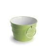 Lavabo Sospeso/Appoggio Bacile Cm.Ø46,5 H30 Con Anelli In Ceramica Lucido Verde