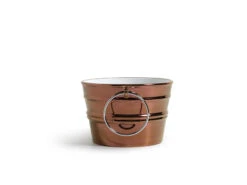 Lavabo Sospeso/Appoggio Bacile Cm.Ø46,5 H30 Con Anelli In Ceramica Lucido Rame