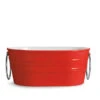 Lavabo Da Appoggio Tinozza 60X40Xh25 Con Anelli In Ceramica Lucido Rosso