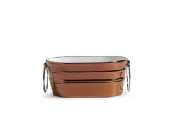 Lavabo Sospeso/Appoggio Tinozza 60X40Xh25 Con Anelli In Ceramica Lucido Rame