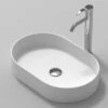 Lavabo Da Appoggio Union Round 58X38 Solid Surface Opaco Bianco