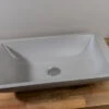 Lavabo Da Appoggio Piscina Cm 58,5X33,5 H12 In Resina E Cemento Grigio