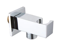 Presa Acqua Duplex Quadrata Con Supporto M.M 1/2 Ottone Cromato