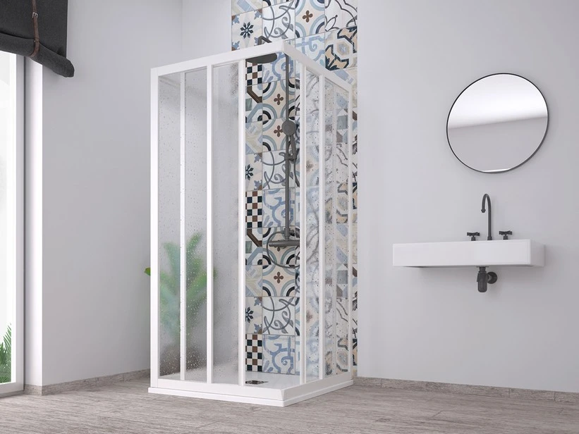 Box Doccia Skill 2 Ante Scorrevoli E Lato Fisso 80x80x80 Cm Acrilico Semitrasparente Effetto Bagnato Bianco Pastello 1 Box Doccia Skill 2 Ante Scorrevoli E Lato Fisso 80x80x80 Cm Acrilico Semitrasparente Effetto Bagnato Bianco Pastello