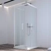 Box Doccia Zen 80x90x80 H190,4 Cm 2 Porte Scorrevoli E Lato Fisso Cristallo 6 Mm Trasparente Bianco Opaco