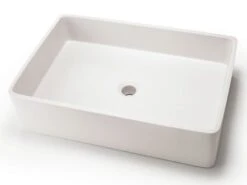 Lavabo Da Appoggio Cassino Junior In Resina Opaco Bianco Carrara