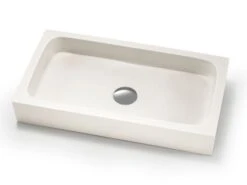 Lavabo Da Appoggio Circe In Resina Opaco Bianco Carrara