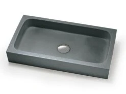 Lavabo Da Appoggio Circe In Resina Opaco Grigio Carnico