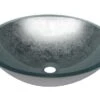 Lavabo Da Appoggio Pureglass Ciotola Cm. Ø42X14 Cristallo Foglia Argento