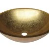 Lavabo Da Appoggio Pureglass Ciotola Ø42X14 Cristallo Foglia Bronzo