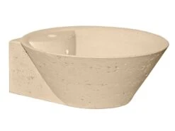 Lavabo Da Appoggio Top Coppa In Resina Opaco Travertino