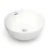 Lavabo Da Appoggio Design Bari Ø37Xh17 In Ceramica Lucido Bianco