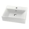 Lavabo Da Appoggio Luxor 50X41,5 In Resina Opaco Bianco Carrara
