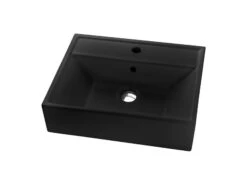 Lavabo Da Appoggio Luxor 50X41,5 In Resina Opaco Nero Africa