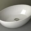 Lavabo Da Appoggio Piuma Ellisse 45X30 H14 In Ceramica Lucido Bianco
