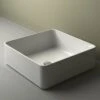 Lavabo Da Appoggio Piuma Quadrato 40X40 H12 In Ceramica Lucido Bianco