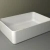 Lavabo Da Appoggio Piuma Rettangolare 50X35 H12 In Ceramica Lucido Bianco