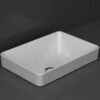 Lavabo Semincasso Soprapiano Piuma 50X35 H7,5 In Ceramica Lucido Bianco
