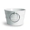 Lavabo Sospeso/Appoggio Bacile Midi Cm.Ø38 H24 Con Anelli In Ceramica Lucido Bianco