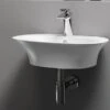 Lavabo Sospeso/Appoggio Berlino 55 Cm In Ceramica Bianco