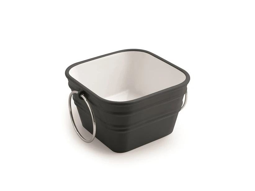 Lavabo Sospeso/Appoggio Bacile Qubo 40X40XH25 Con Anelli In Ceramica Grigio Opaco 1 Lavabo Sospeso/Appoggio Bacile Qubo 40X40XH25 Con Anelli In Ceramica Grigio Opaco