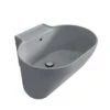 Lavabo Lavatoio Sospeso/Appoggio Tino 60X50Xh.30 In Ceramica Opaco Grigio