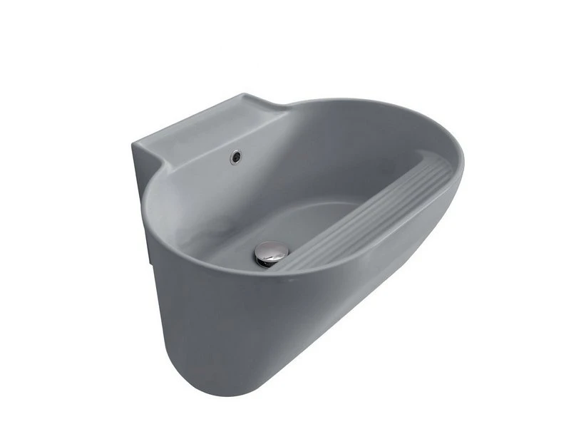 Lavabo Lavanderia Tino 60X50Xh30 Con Strofinatoio Grigio Opaco 1 Lavabo Lavanderia Tino 60X50Xh30 Con Strofinatoio Grigio Opaco