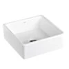 Lavabo Da Appoggio Ubeda 38X38 H13,5 In Ceramica Lucido Bianco