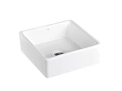 Lavabo Da Appoggio Ubeda 38X38 H13,5 In Ceramica Lucido Bianco