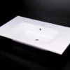 Lavabo Da Appoggio Unitop Plano 90,5X51,5 In Resina Lucido Bianco