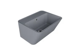 Lavabo Sospeso/Appoggio Wynn 50X40Xh.25 In Ceramica Opaco Grigio