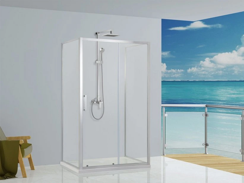 Box Doccia Neptum 100x80x80 H190 Porta Scorrevole E 2 Lati Fissi Cristallo 6 Mm Trasparente Cromato 1 Box Doccia Neptum 100x80x80 H190 Porta Scorrevole E 2 Lati Fissi Cristallo 6 Mm Trasparente Cromato