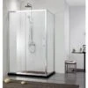 Box Doccia Angolare Neptum 120x70 H190 Porta Scorrevole E Lato Fisso Cristallo 6 Mm Trasparente Cromato
