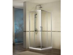 Box Doccia Angolare Neptum 90x120 H190 Porte Scorrevoli Cristallo 6 Mm Trasparente Cromato