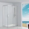Box Doccia Angolare Neptum 70x100 H190 Porte Scorrevoli Cristallo 6 Mm Trasparente Cromato