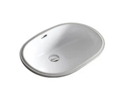 Lavabo Da Incasso Sottopiano Oglio 54,5X40 In Ceramica Bianco Lucido