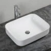 Lavabo Da Appoggio Piave 50x40 H13,5 In Ceramica Bianco Lucido