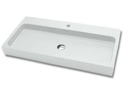 Lavabo Appoggio/Incasso Ponza 100 In Resina Opaco Bianco Carrara