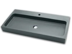 Lavabo Appoggio/Incasso Ponza 100 Grigio Carnico In Resina Opaco Grigio Carnico