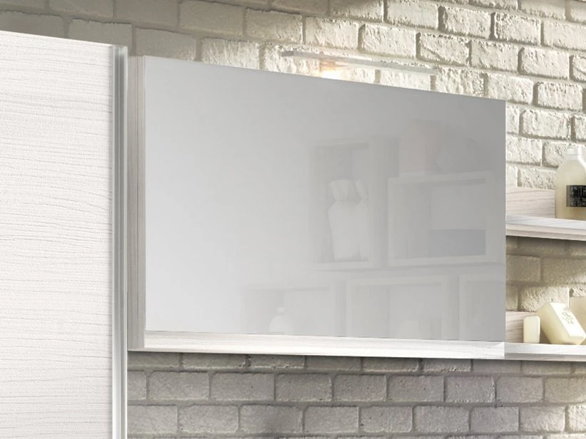 Specchio Bagno Smart Contenitore 89X17 H51 Larice Bianco 1 Specchio Bagno Smart Contenitore 89X17 H51 Larice Bianco