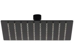 Soffione Doccia Low 20X20 Acciaio Inox Quadrato Nero Opaco