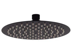 Soffione Doccia Low Ø25 Cm Acciaio Inox Tondo Nero Opaco