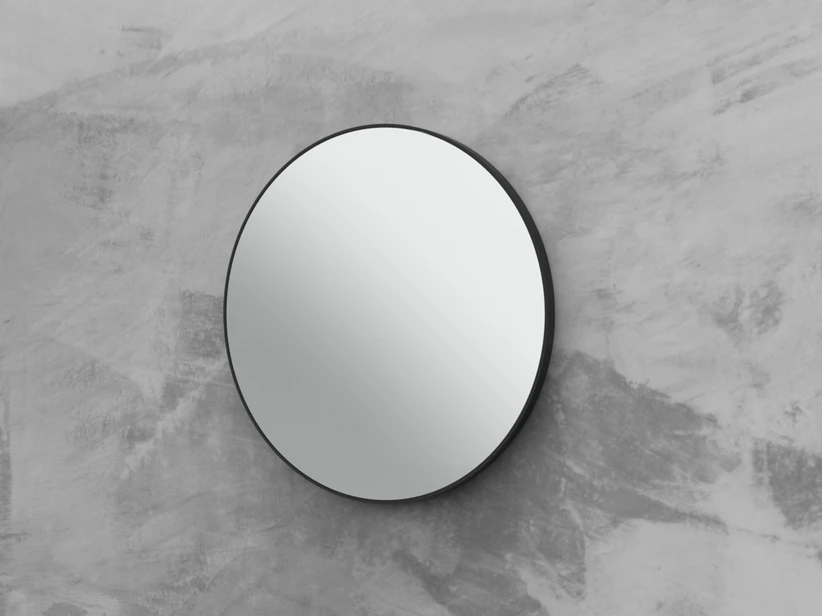 Specchio Bagno Queen Ø60 Cm Con Cornice Verniciato Nero Opaco 1 Specchio Bagno Queen Ø60 Cm Con Cornice Verniciato Nero Opaco