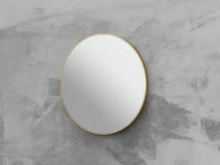 Specchio Bagno Queen Ø60 Cm Con Cornice Verniciato Oro Opaco