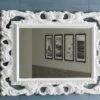 Specchio Bagno Barocco 94X75 Bianco Opaco