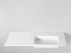 Lavabo Da Appoggio Unitop Hide 140,5X51,5 Destro In Resina Lucido Bianco