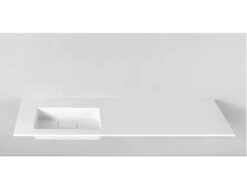 Lavabo Da Appoggio Unitop Hide 190,5X51,5 Sinistro In Resina Lucido Bianco