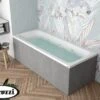 Vasca Idromassaggio Jacuzzi® Silk 170x70 Sinistra Con 8 Bocchette E Finitura Effetto Cemento